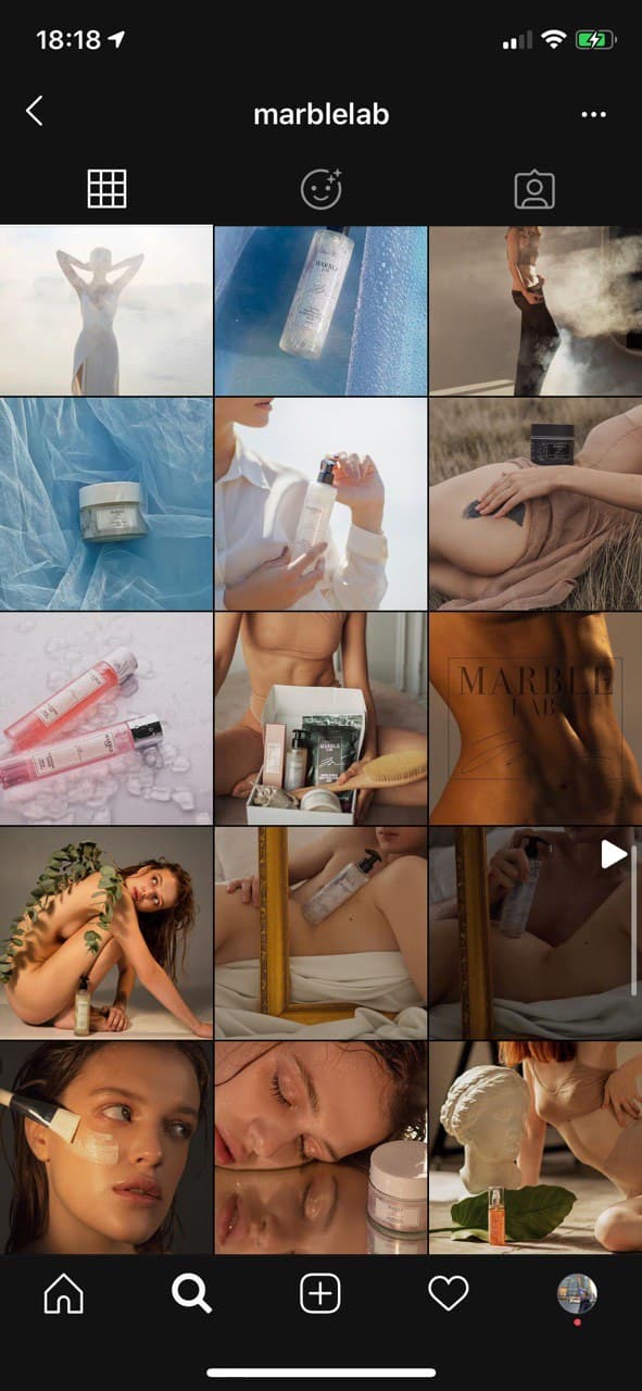 Marble Lab paid social ad creative for skincare product campaign
